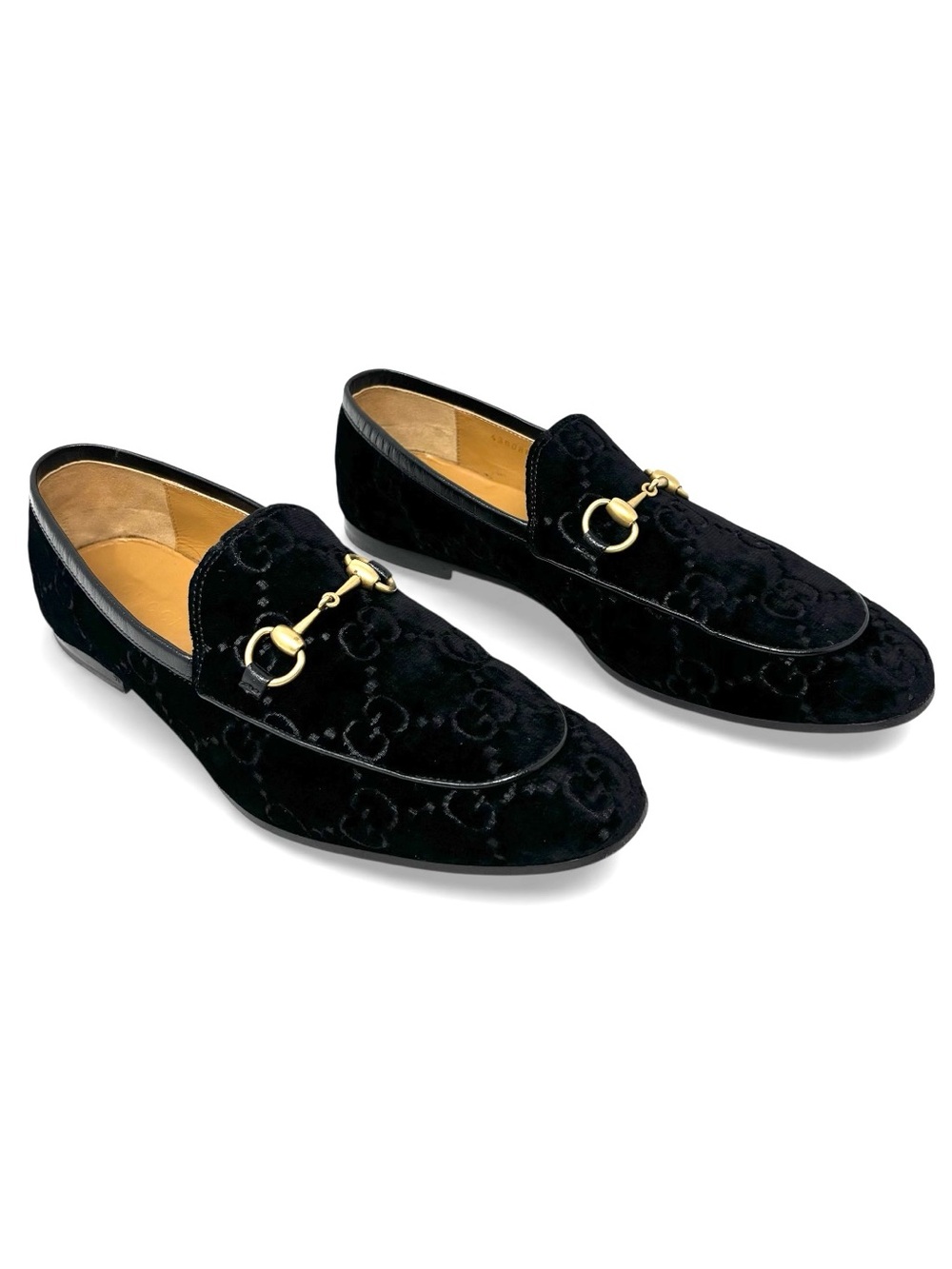 Gucci Jordaan GG Velvet Horsebit Loafers Black Nero/Nero Men’s Size 9.5
